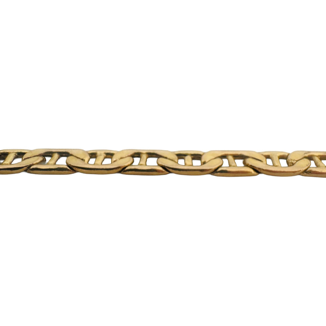 14k Yellow Gold 8.4g Semi Solid Men's 5.5mm Mariner Link Bracelet Italy 8"