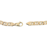 14k Yellow Gold 8.4g Semi Solid Men's 5.5mm Mariner Link Bracelet Italy 8"