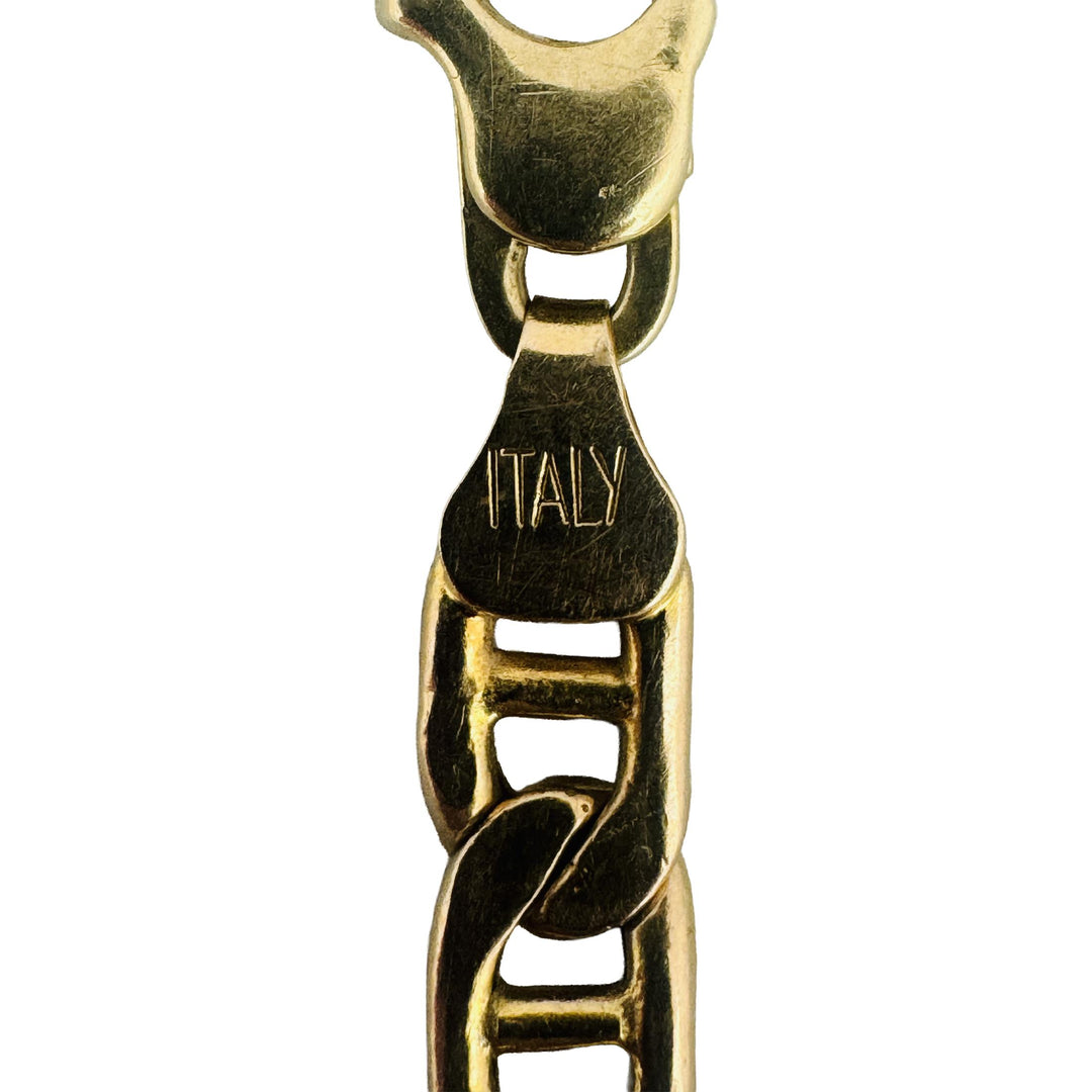 14k Yellow Gold 8.4g Semi Solid Men's 5.5mm Mariner Link Bracelet Italy 8"