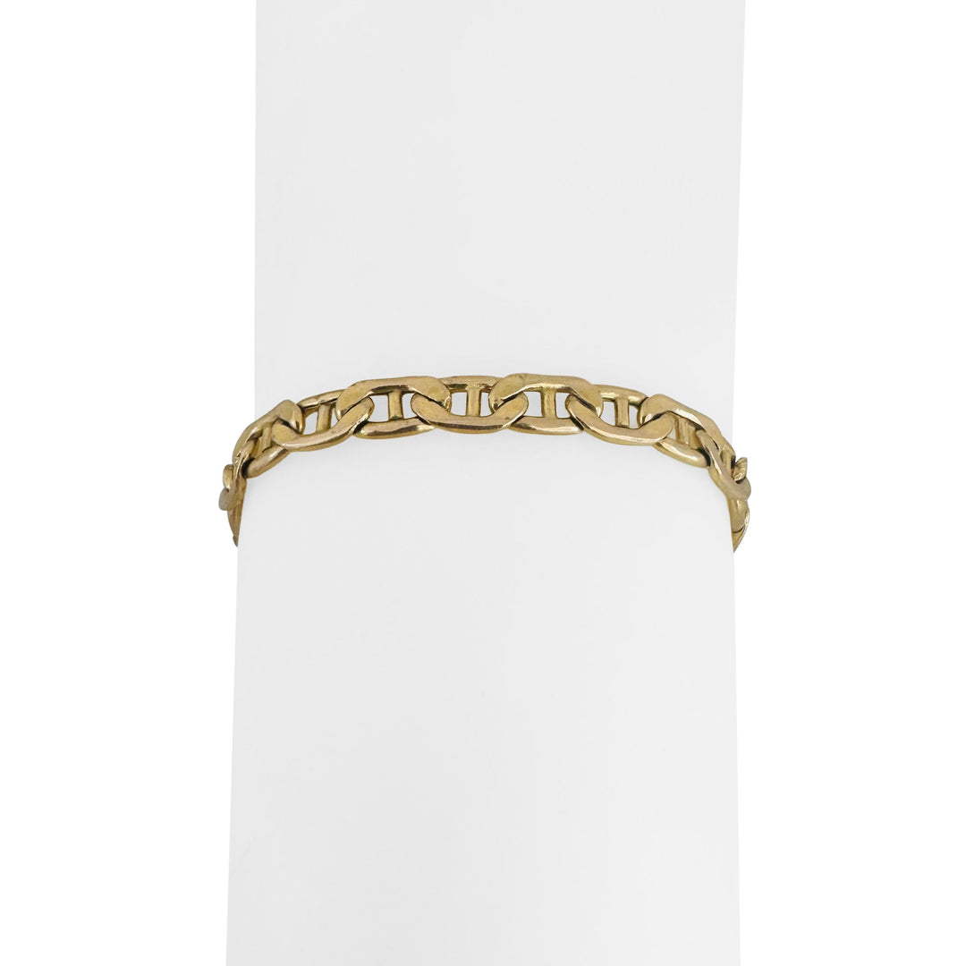14k Yellow Gold 8.4g Semi Solid Men's 5.5mm Mariner Link Bracelet Italy 8"
