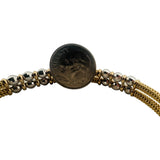 14k Yellow and White Gold 13.2g Flexible Ball Bead Cuff Bracelet Italy 7"