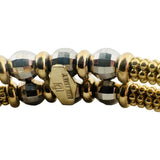 14k Yellow and White Gold 13.2g Flexible Ball Bead Cuff Bracelet Italy 7"