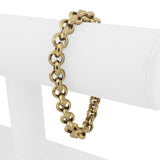 14k Yellow Gold 11.3g Ladies Beveled 8.5mm Rolo Link Bracelet Italy 7.25"