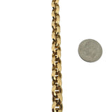 14k Yellow Gold 11.3g Ladies Beveled 8.5mm Rolo Link Bracelet Italy 7.25"