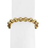 14k Yellow Gold 11.3g Ladies Beveled 8.5mm Rolo Link Bracelet Italy 7.25"