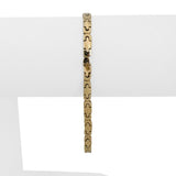 14k Yellow Gold 10.8g Vintage Solid Thin 4mm Fancy Link Bracelet 7.5"