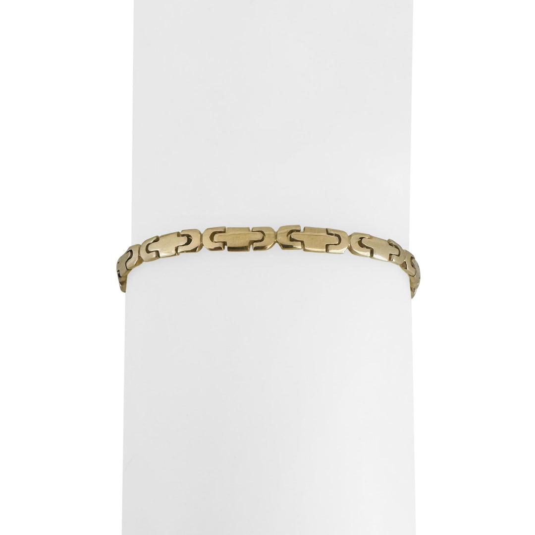 14k Yellow Gold 10.8g Vintage Solid Thin 4mm Fancy Link Bracelet 7.5"