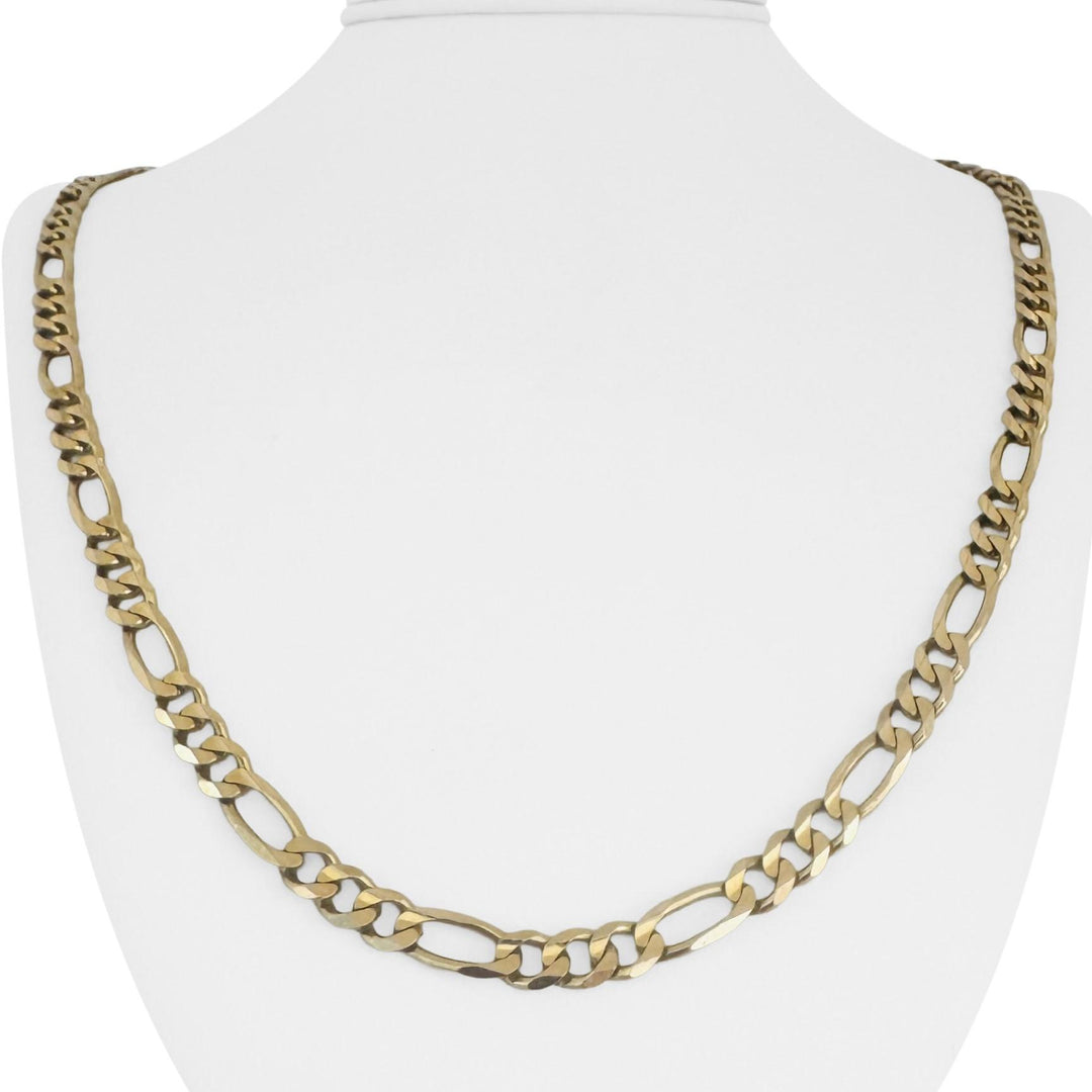 14k Yellow Gold 31.3g Solid Heavy 6mm Figaro Link Chain Necklace Italy 24"