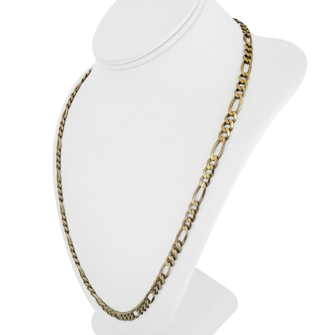 14k Yellow Gold 31.3g Solid Heavy 6mm Figaro Link Chain Necklace Italy 24"