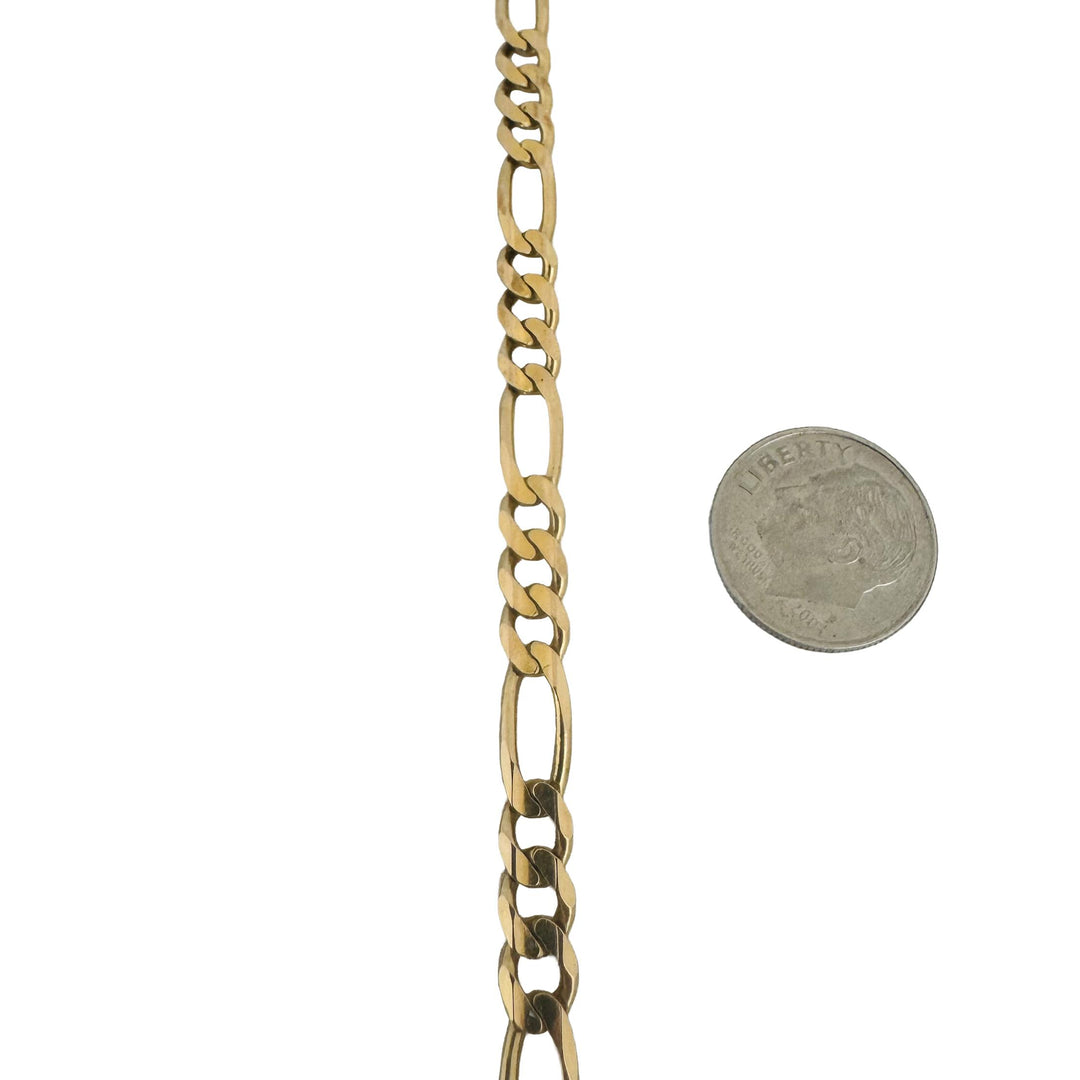 14k Yellow Gold 31.3g Solid Heavy 6mm Figaro Link Chain Necklace Italy 24"