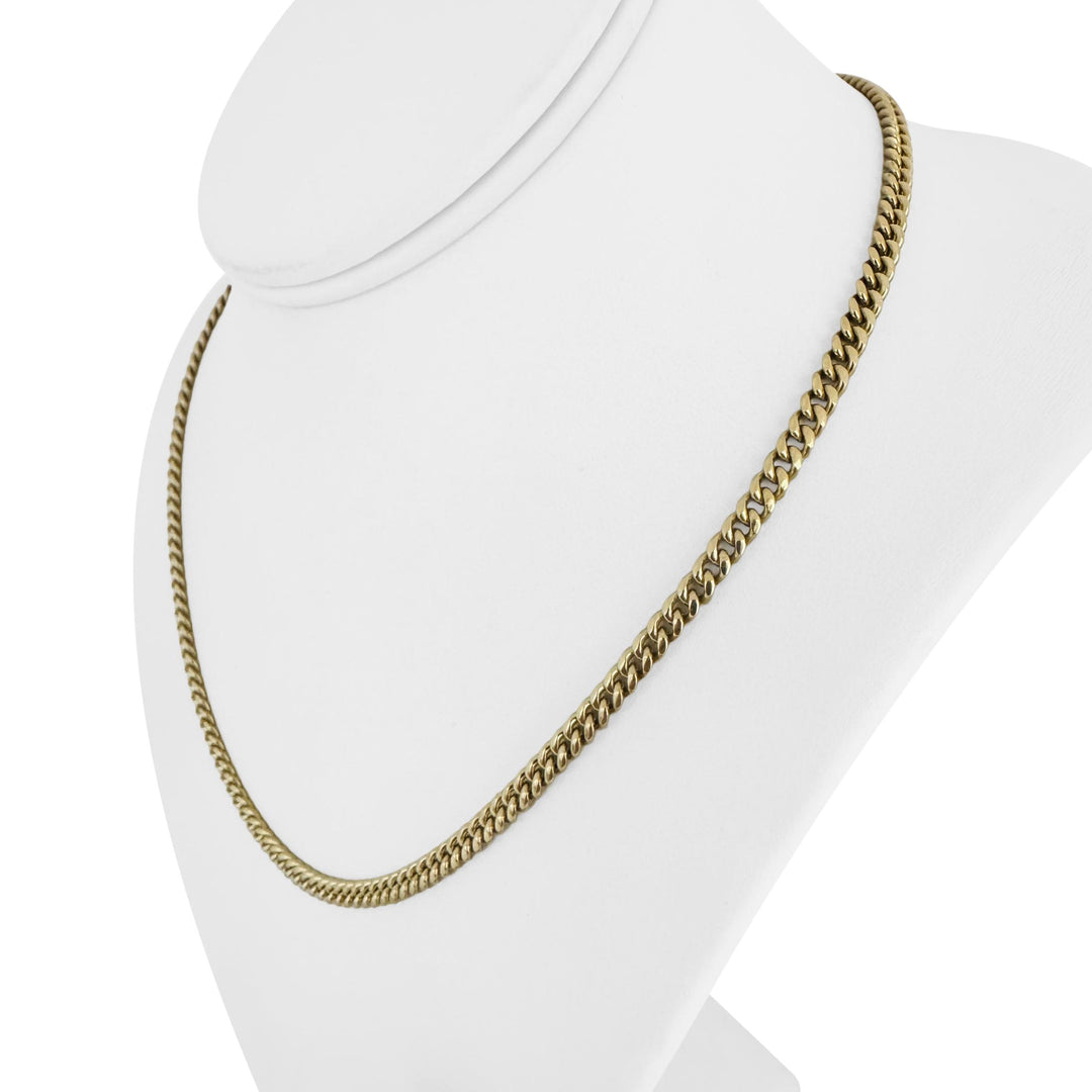 14k Yellow Gold 23.2g Solid Heavy 4mm Curb Cuban Link Chain Necklace 18.5"