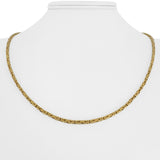 14k Yellow Gold 14g Solid Thin 2mm Squared Byzantine Link Necklace Italy 20"