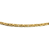 14k Yellow Gold 14g Solid Thin 2mm Squared Byzantine Link Necklace Italy 20"