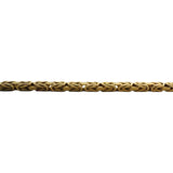 14k Yellow Gold 14g Solid Thin 2mm Squared Byzantine Link Necklace Italy 20"
