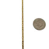 14k Yellow Gold 14g Solid Thin 2mm Squared Byzantine Link Necklace Italy 20"