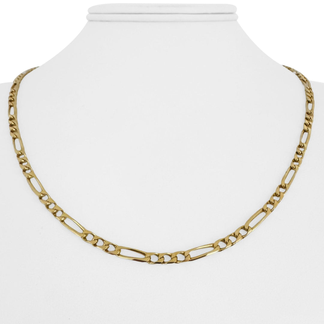 14k Yellow Gold 12.9g Solid 3.5mm Figaro Link Chain Necklace 19"