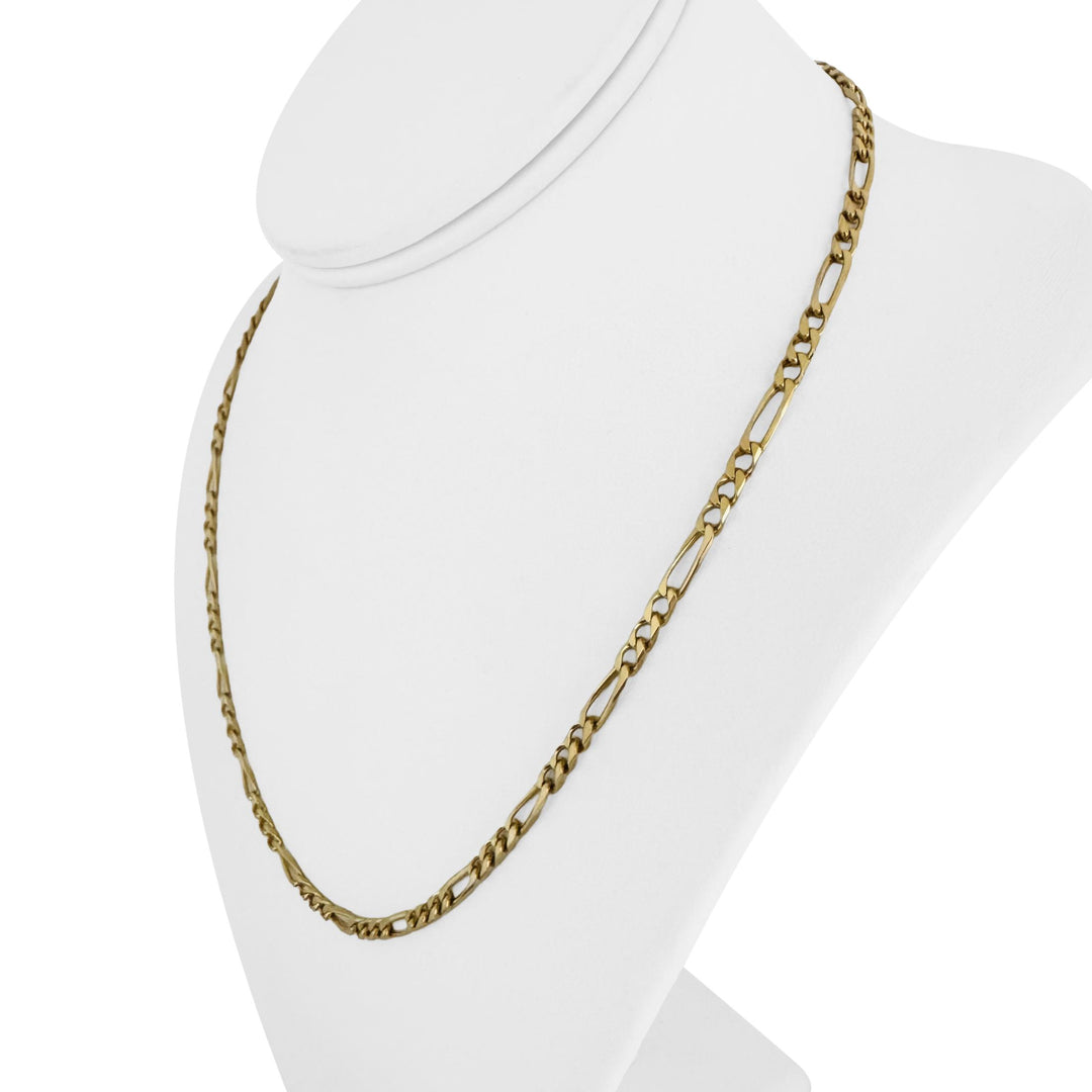 14k Yellow Gold 12.9g Solid 3.5mm Figaro Link Chain Necklace 19"
