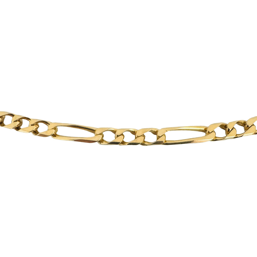 14k Yellow Gold 12.9g Solid 3.5mm Figaro Link Chain Necklace 19"