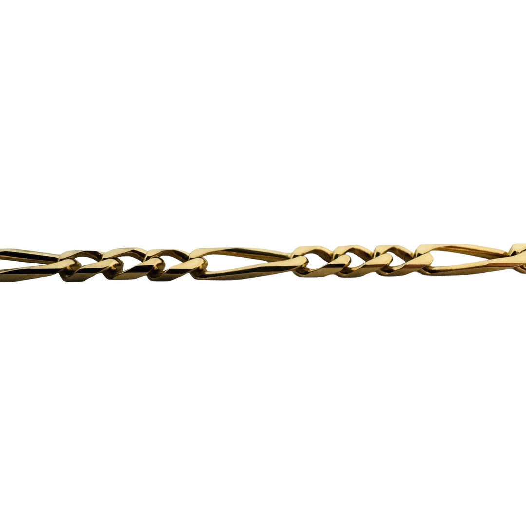 14k Yellow Gold 12.9g Solid 3.5mm Figaro Link Chain Necklace 19"