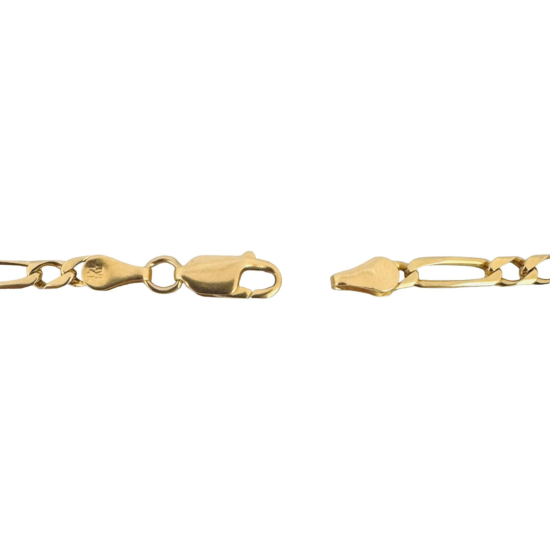 14k Yellow Gold 12.9g Solid 3.5mm Figaro Link Chain Necklace 19"