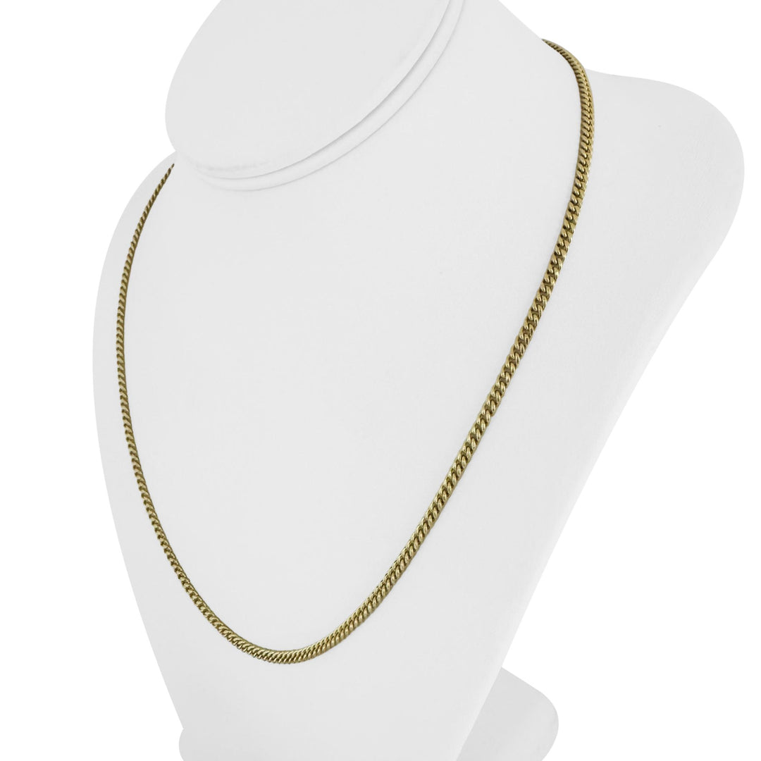 14k Yellow Gold 5.6g Hollow Light 3mm Cuban Curb Link Chain Necklace 20"