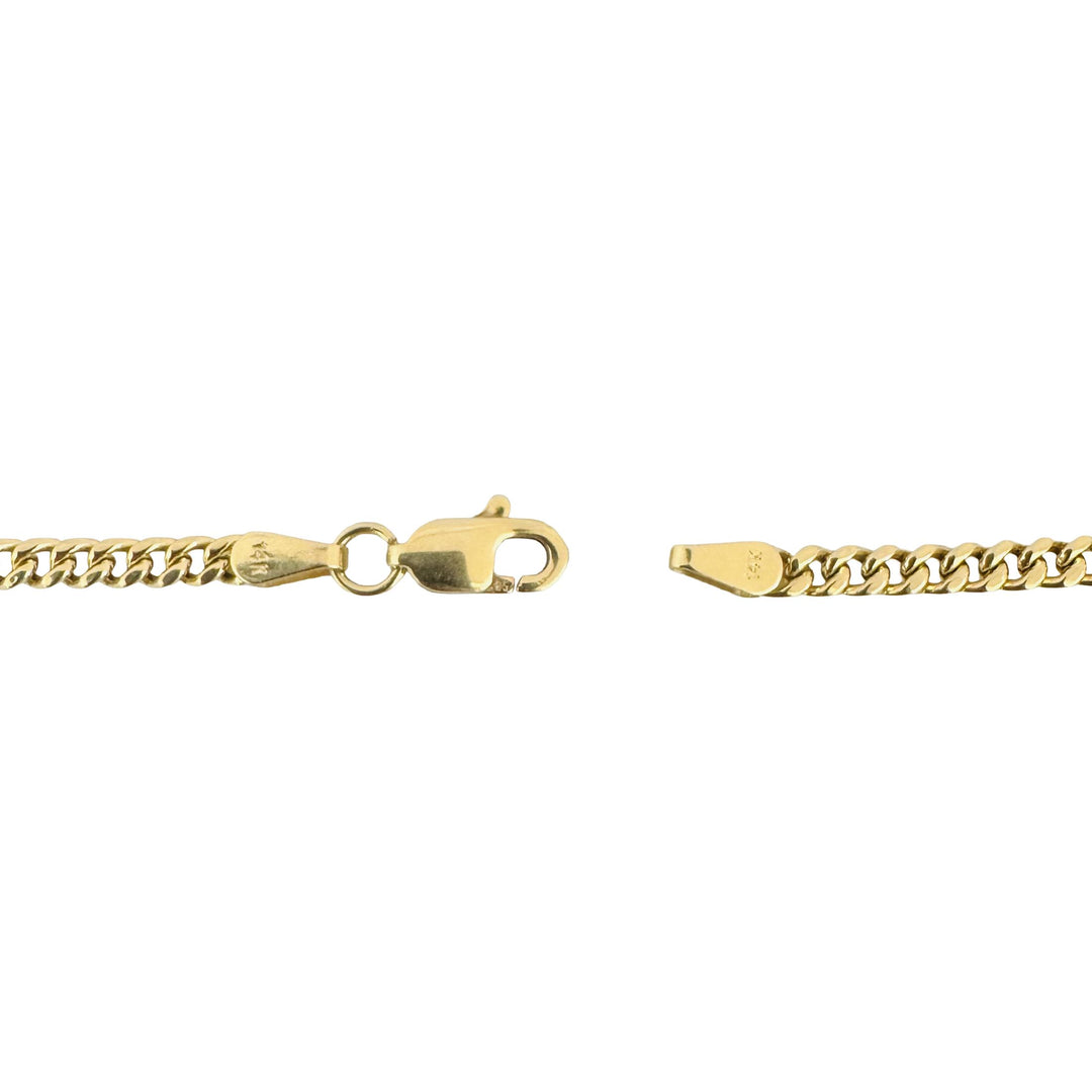14k Yellow Gold 5.6g Hollow Light 3mm Cuban Curb Link Chain Necklace 20"