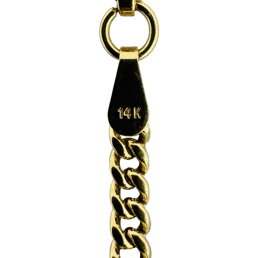 14k Yellow Gold 5.6g Hollow Light 3mm Cuban Curb Link Chain Necklace 20"
