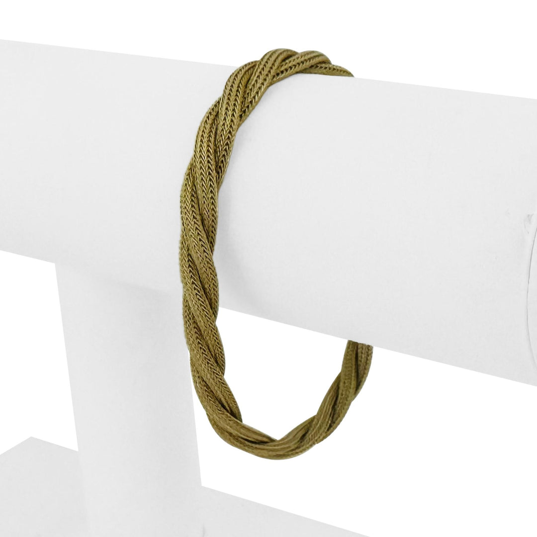 14k Yellow Gold 12.7g Vintage Soft Braided Mesh Link Bracelet Italy 7.25"