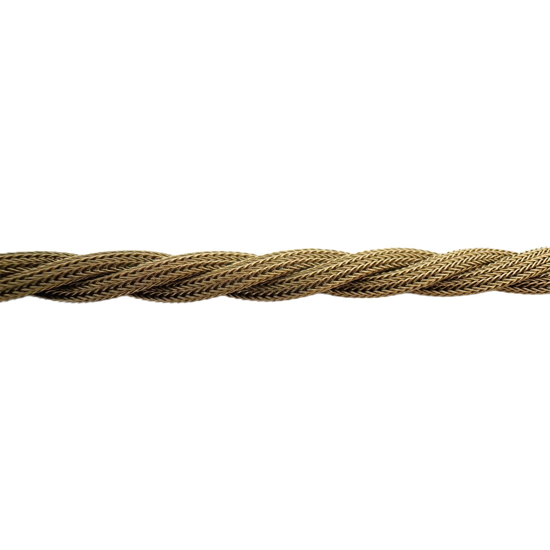 14k Yellow Gold 12.7g Vintage Soft Braided Mesh Link Bracelet Italy 7.25"
