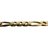 14k Yellow Gold 27.3g Solid Men's 9.5mm Figaro Link Bracelet Italy 8.5"