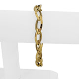 14k Yellow Gold 9.2g Ladies 11mm Marquise Link Toggle T Bar Bracelet Italy 7.5"