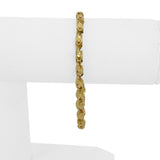 14k Yellow Gold 7.7g Vintage Diamond Cut 4.5mm Solid Fancy Link Bracelet 7.5"