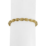 14k Yellow Gold 7.7g Vintage Diamond Cut 4.5mm Solid Fancy Link Bracelet 7.5"