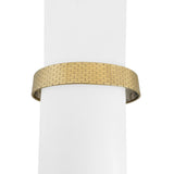 14k Yellow and White Gold Diamond 36g Solid Flexible Cuff Bracelet Italy 6.75"