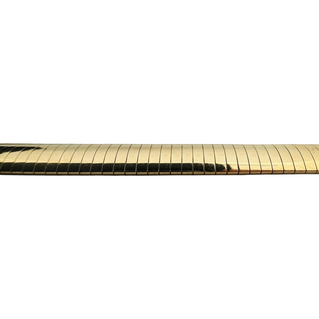 14k Yellow Gold 15.2g Solid Polished 7.5mm Omega Link Bracelet Italy 7.25"