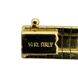 14k Yellow Gold 15.2g Solid Polished 7.5mm Omega Link Bracelet Italy 7.25"