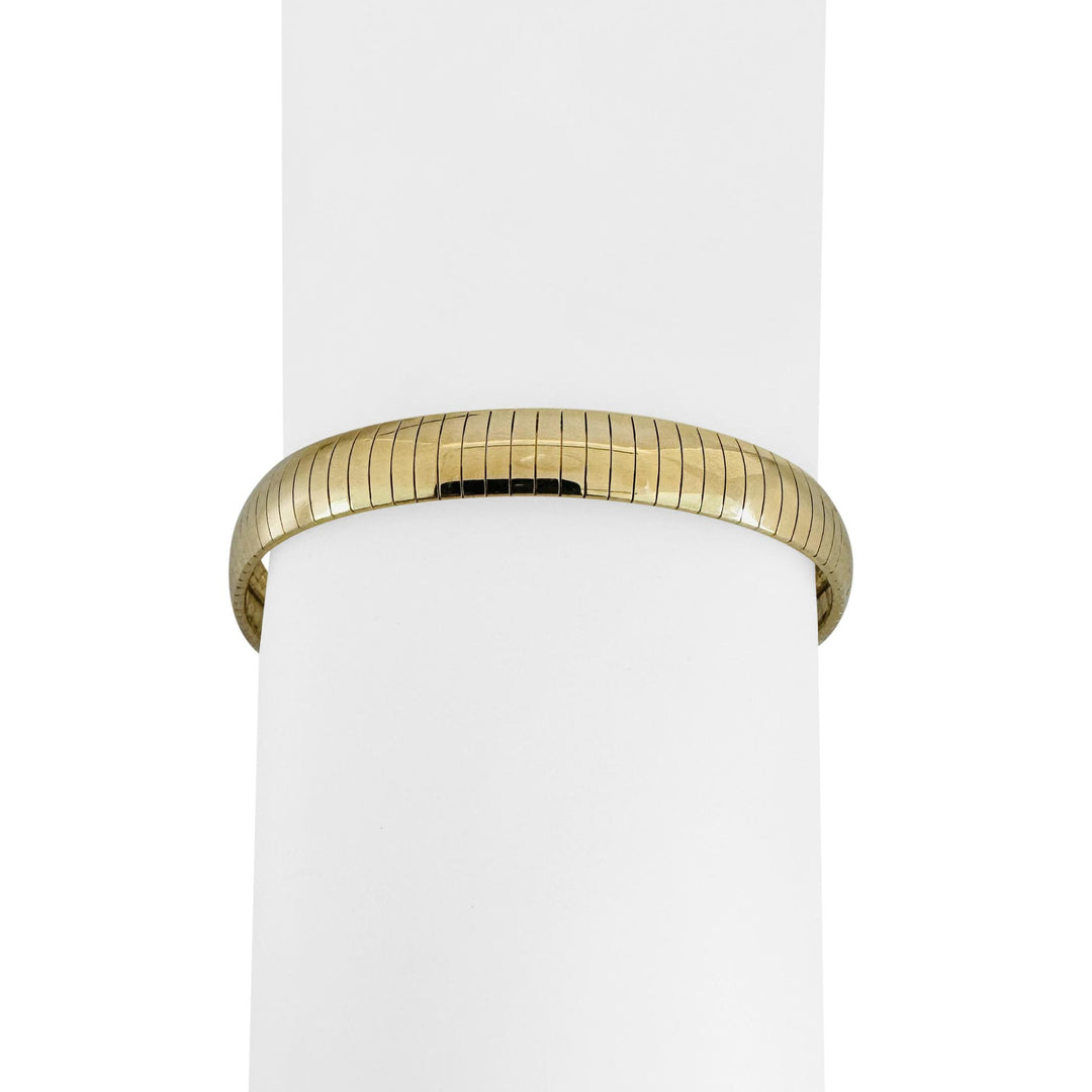 14k Yellow Gold 15.2g Solid Polished 7.5mm Omega Link Bracelet Italy 7.25"