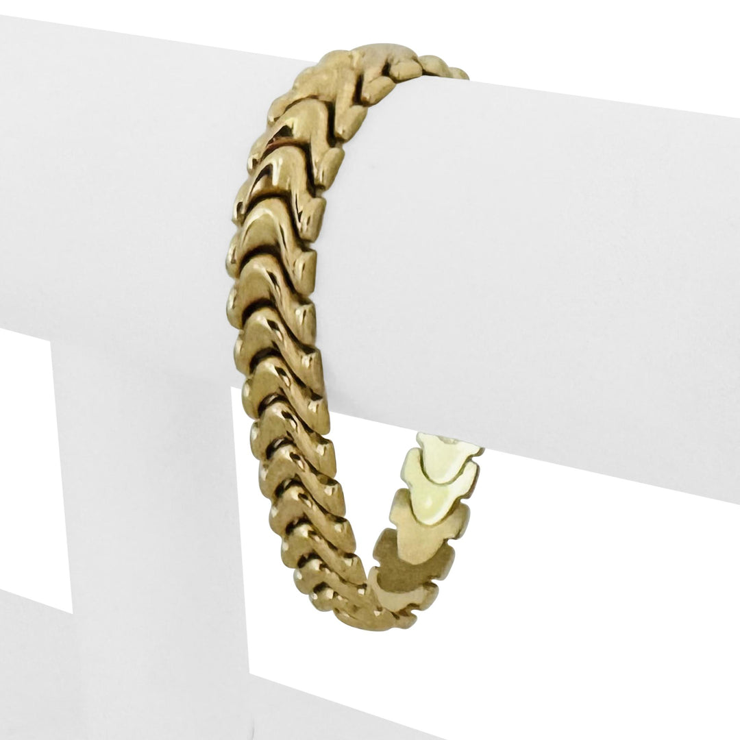 14k Yellow Gold 18.3g Vintage Polished 11mm Fancy Link Bracelet Italy 7"