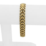 14k Yellow Gold 18.3g Vintage Polished 11mm Fancy Link Bracelet Italy 7"