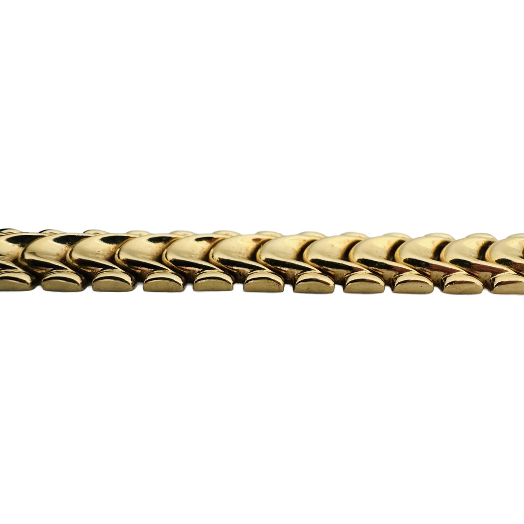 14k Yellow Gold 18.3g Vintage Polished 11mm Fancy Link Bracelet Italy 7"