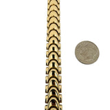 14k Yellow Gold 18.3g Vintage Polished 11mm Fancy Link Bracelet Italy 7"