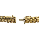 14k Yellow Gold 18.3g Vintage Polished 11mm Fancy Link Bracelet Italy 7"