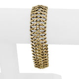 14k Yellow Gold 18g Vintage Ladies 17mm Fancy Link Bracelet Italy 7.5"