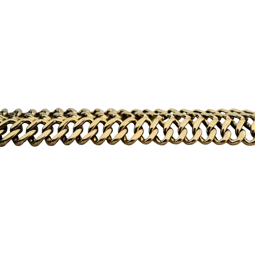 14k Yellow Gold 18g Vintage Ladies 17mm Fancy Link Bracelet Italy 7.5"