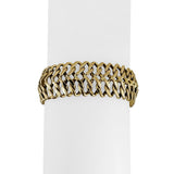 14k Yellow Gold 18g Vintage Ladies 17mm Fancy Link Bracelet Italy 7.5"