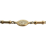 14k Yellow and White Gold 27g Solid Coin Medallion Station Bar Link Bracelet 8"