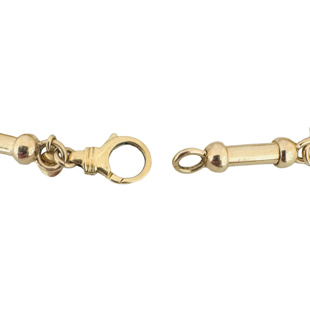 14k Yellow and White Gold 27g Solid Coin Medallion Station Bar Link Bracelet 8"