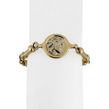 14k Yellow and White Gold 27g Solid Coin Medallion Station Bar Link Bracelet 8"