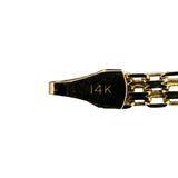 14k Yellow Gold and Marquise Cut Onyx Centerpiece Bismark Link Necklace 16.5"