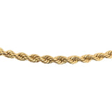 14k Yellow Gold 6.7g Hollow Light 4mm Rope Chain Necklace Italy 18"